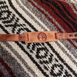 Leather Bracelet with Tree Stamping